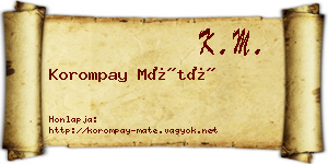 Korompay Máté névjegykártya
